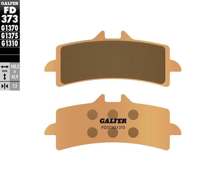 GALFER KLOCKI HAMULCOWE KH447 SPIEK METALICZNY (ZŁOTE) SINTER STREET, PRZÓD (BREMBO)