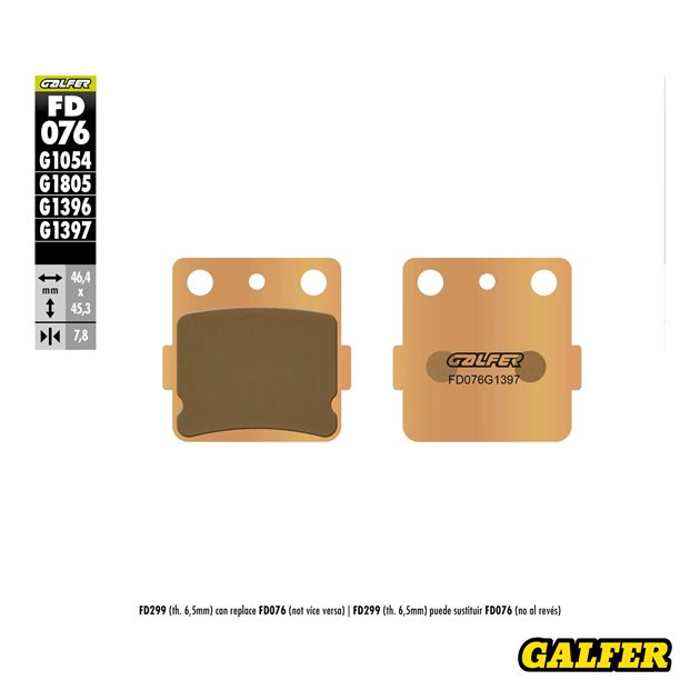 GALFER KLOCKI HAMULCOWE KH084 SPIEK METALICZNY (ZŁOTE) ATV