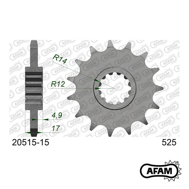 Zębatka przednia 2073 15 Honda CB 600 Hornet, CBR 600F, CBF 600 Łańcuch 525 AFAM | 20515-15
