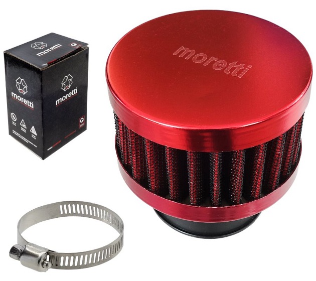 Filtr powietrza stożkowy 34mm czerwony Moretti