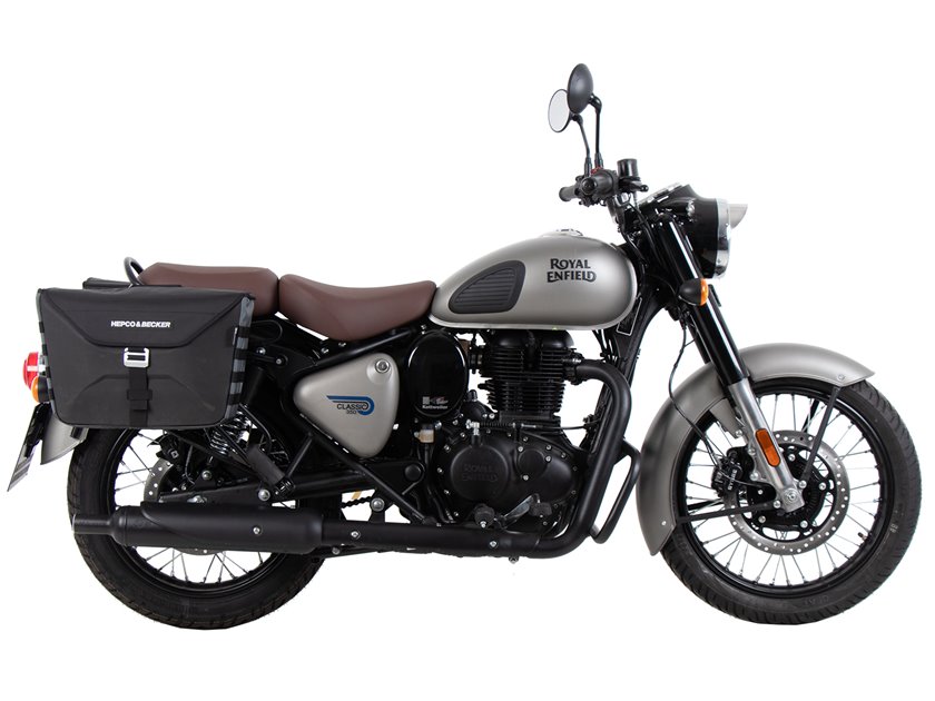 Chromowany bagażnik boczny C-Bow do motocykli Royal Enfield Classic 350 2022 - 2025 Hepco Becker