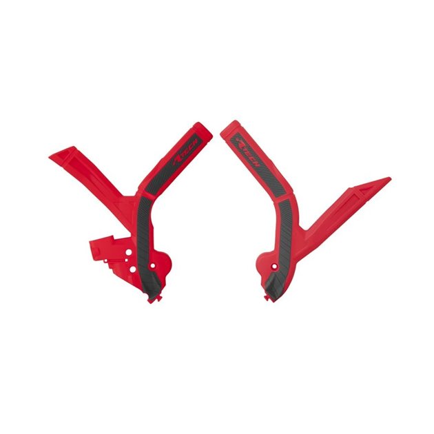 Osłony ramy (komplet) Bi-material Super Grip Beta RR 250/300/350/390/430 / 480 Czerwony/Czarny Racetech | PRTBETRSNR2
