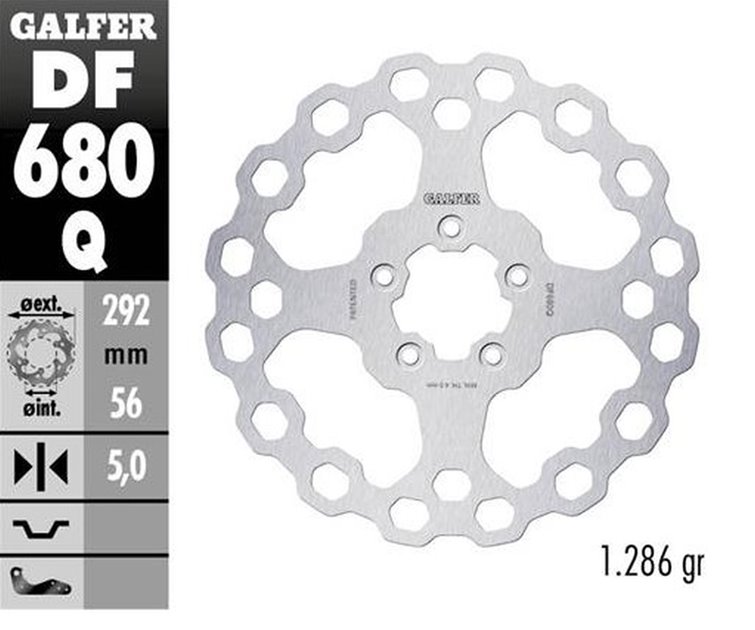 Tarcza hamulcowa przód Harley-Davidson (292X56X5) CUBIQ Galfer | DF680Q
