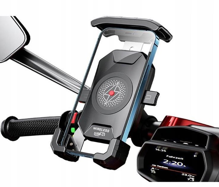 Uchwyt motocyklowy na telefon z ładowarką R15W-PD - BT191