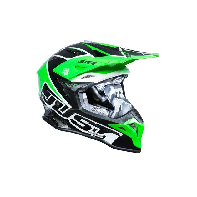 Kask JUST1 J39 THRUSTER black green fluo white gloss L