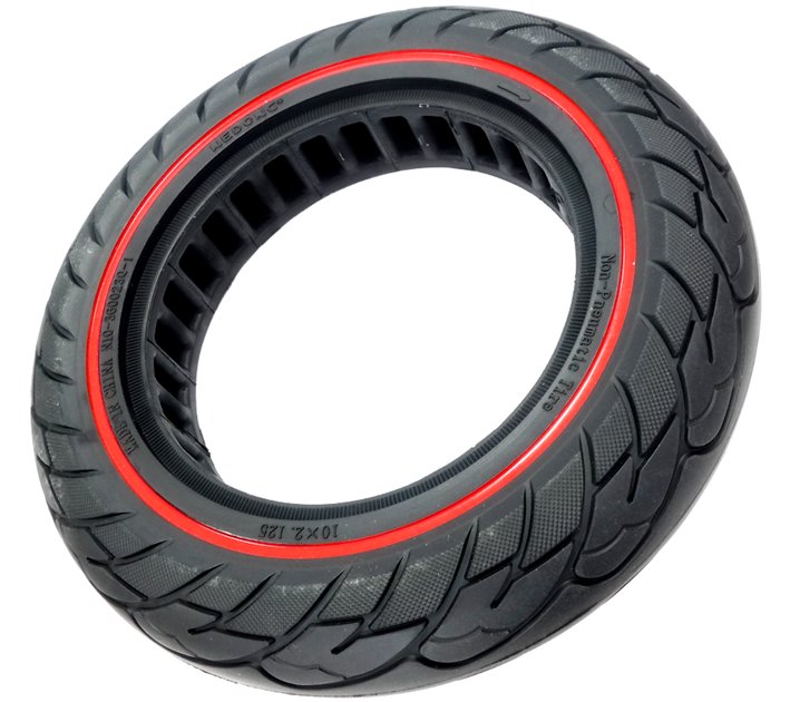 Opona pełna do hulajnogi elektrycznej 10x2.125 czerwony pasek