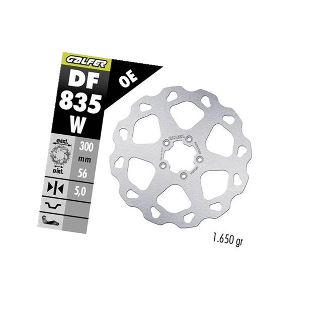 GALFER TARCZA HAMULCOWA PRZÓD HARLEY-DAVIDSON (300X56X5) (W FIXED) | DF835W