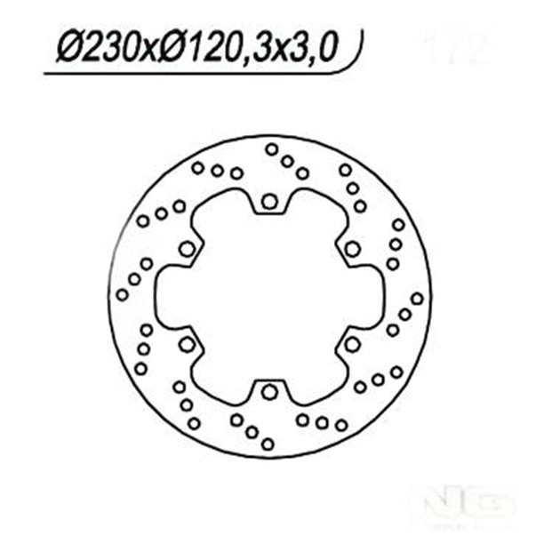 Tarcza hamulcowa (przód) KAWASAKI KMX 125 (86-03) (230X120X4) 6 OTWORÓW ŚR.10,5 NG