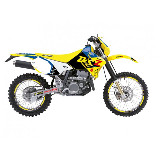 BLACKBIRD KOMPLET NAKLEJEK (OKLEIN) SUZUKI DRZ 400 2000-2023 DREAM 5 KOLOR ŻÓŁTY NIEBIESKI