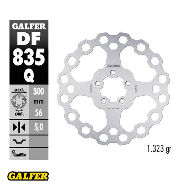 GALFER TARCZA HAMULCOWA PRZÓD HARLEY-DAVIDSON (300X56X5) (CUBIQ)