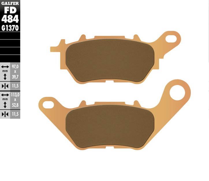 GALFER KLOCKI HAMULCOWE KH662 SPIEK METALICZNY (ZŁOTE) STREET YAMAHA YZF-R25 2015-2020, YZF-R3 2015-2025, MT-03 2016-2025, MT-25 2016-2020 TYŁ
