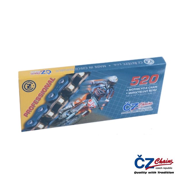 CZ ŁAŃCUCH NAPĘDOWY 520 M (120 OGNIW) MOTOCROSS DO 125 CCM (2T), 250 CCM (4T) (35,0 KN) + ZAPINKA | CZ520M120