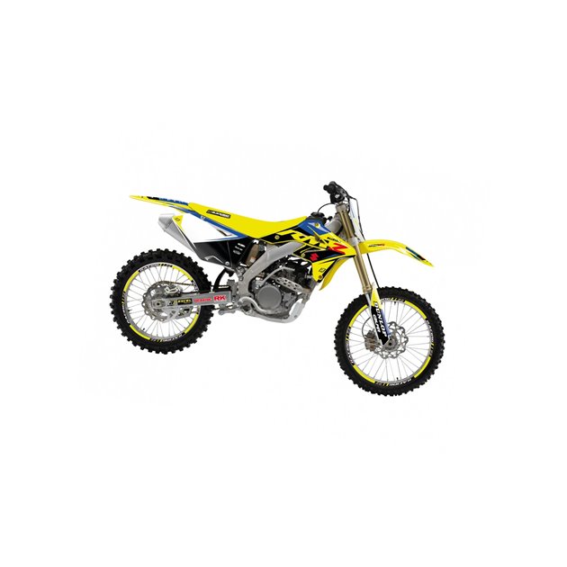 BLACKBIRD KOMPLET NAKLEJEK (OKLEIN) SUZUKI RMZ 250 2007-2009 DREAM 5 KOLOR ŻÓŁTY NIEBIESKI