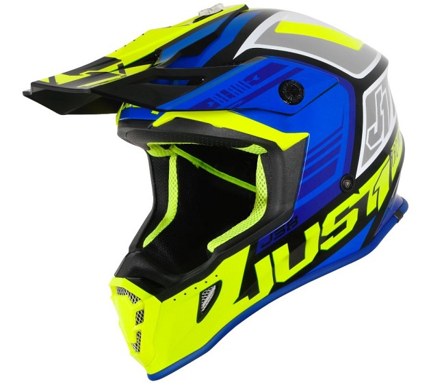 Kask JUST1 J38 BLADE blue-fluo yellow-black M