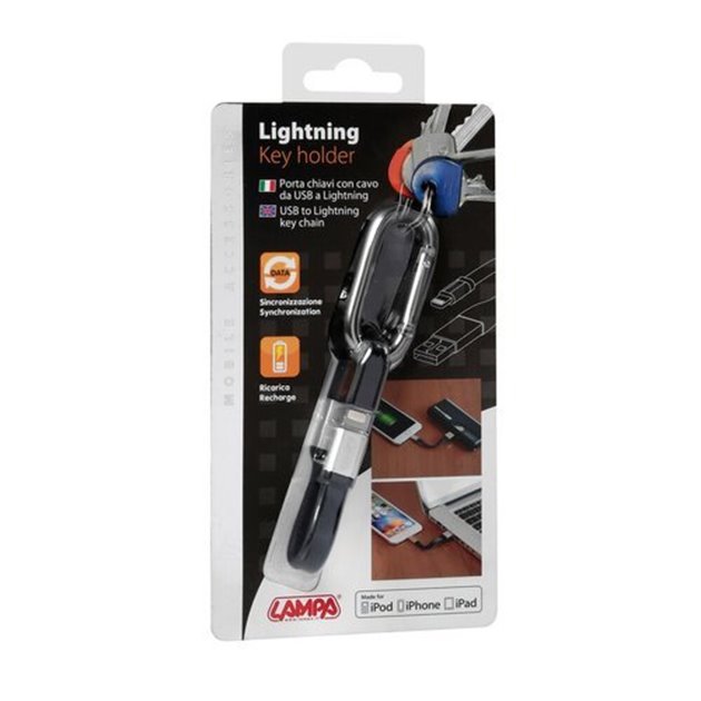 Breloczek z kablem ładowania USB / Lightning 10 cm Lampa | 38919