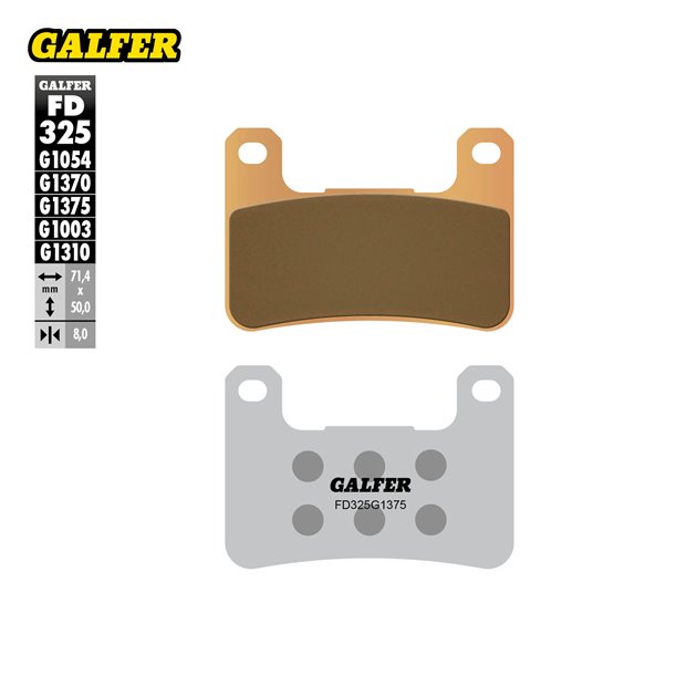 Klocki hamulcowe KH379 Spiek metaliczny Złote SPORT Przód Kawasaki/Suzuki Galfer | FD325G1375