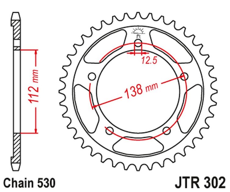 ZĘBATKA TYLNA 408 43 HONDA CBR 600F '91-'96, CBF 1000 '06-'10 (SC58) (40843JTZBK) (ŁAŃC. 530) KOLOR CZARNY