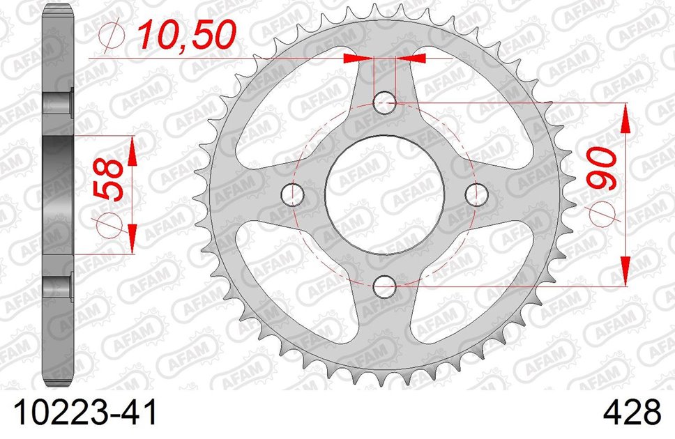 Zębatka tylna 41 Honda CG 125, CM 125, CB 125T, Daelim VC 125 ŁAŃC. 428 AFAM | 10223-41