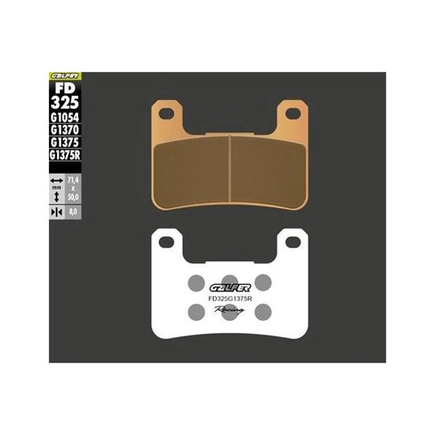 Klocki hamulcowe KH379 spiek metaliczny (złote) SPORT RACING, przód Kawasaki/Suzuki Galfer | FD325G1375R