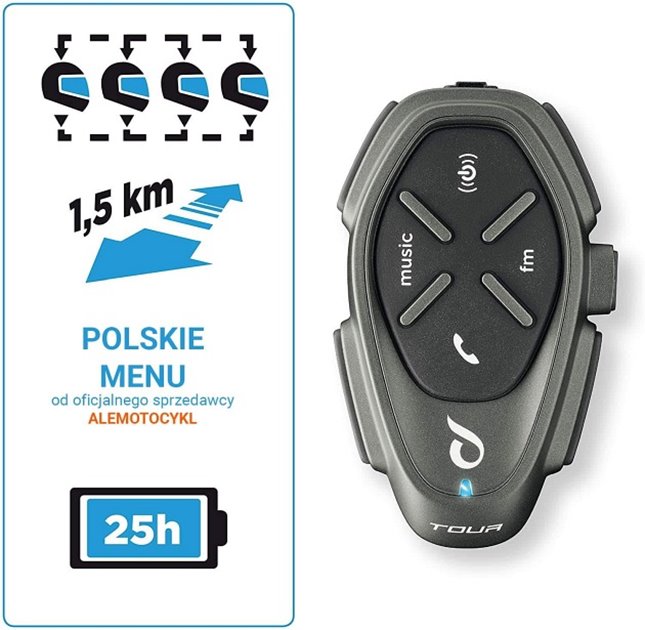 Interkom motocyklowy 2-pak Tour HD PL menu INTERPHONE | INTERPHOTOURHDTP