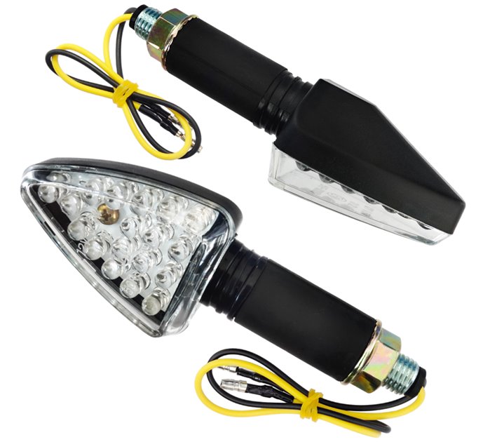 Kierunkowskazy uniwersalne, ledowe (13+2 diod) czarne, (E-mark)