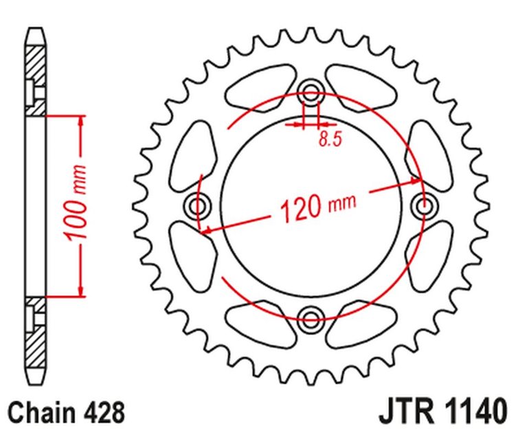 ZĘBATKA TYLNA 4478 63 BETA 125 RR/RE '08-20' (447863JT) (ŁAŃC. 428)