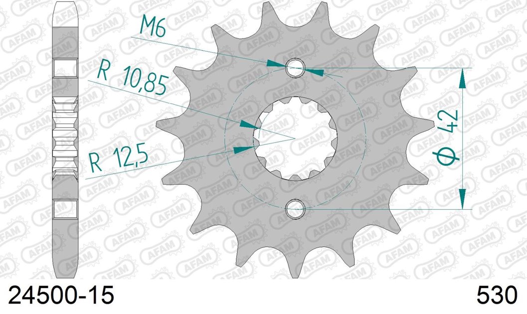Zębatka przednia 15 Suzuki GSF Bandit 600/650/1200/1250, GSXR750 ŁAŃC. 530 AFAM | 24500-15