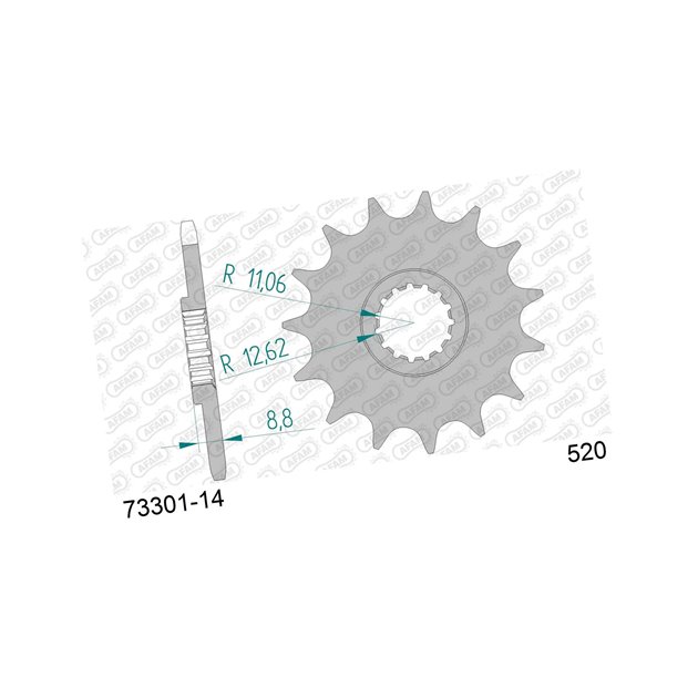 Zębatka przednia 14 KTM SX/EXC ŁAŃC. 520 AFAM | 73301-14
