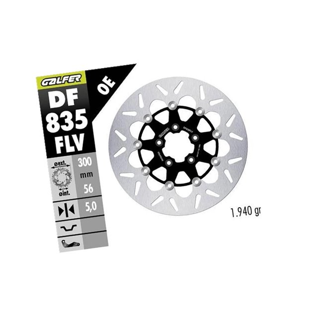GALFER TARCZA HAMULCOWA PRZÓD HARLEY-DAVIDSON (300X56X5) PŁYWAJĄCA (ROUND FLOATING) | DF835FLV