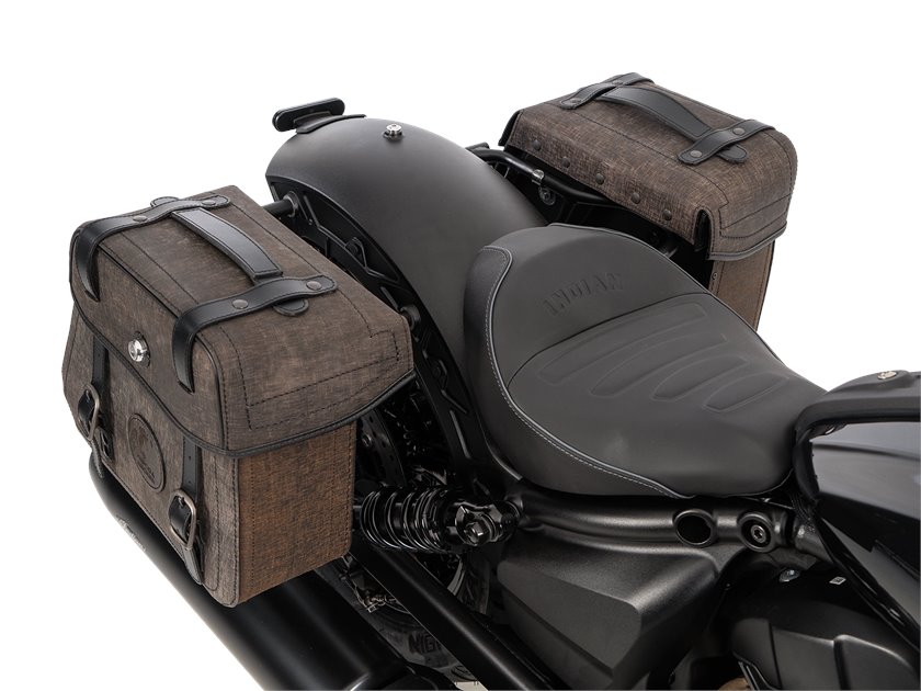 Zestaw: Stelaż pod sakwy Cutout czarny, sakwy Rugged brązowe Indian Scout Sixty Bobber Hepco & Becker | 6277694 00 08