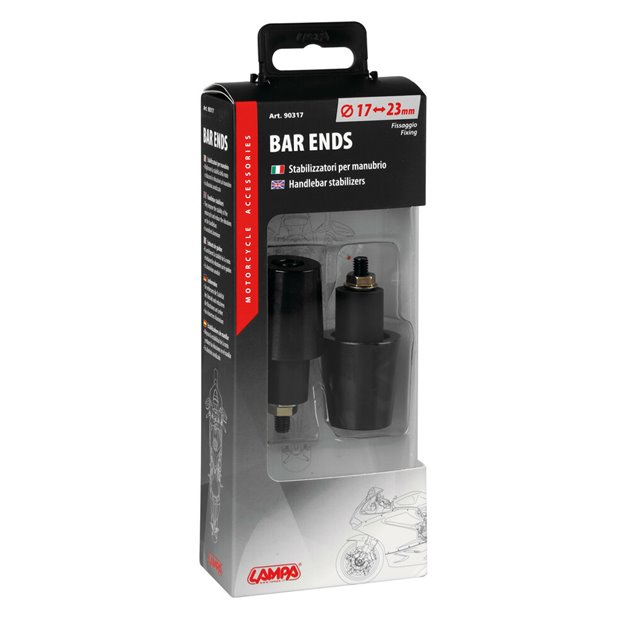 Ciężarki kierownicy uniwersalne czarne alu Ø17-23mm SU-2 LAMPA | 90317