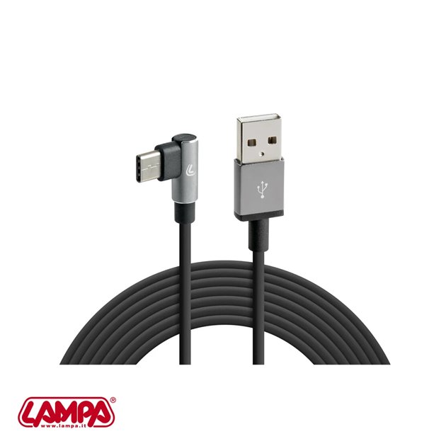 Przewód USB-C 200 cm kąt 90 stopni Lampa | 38839