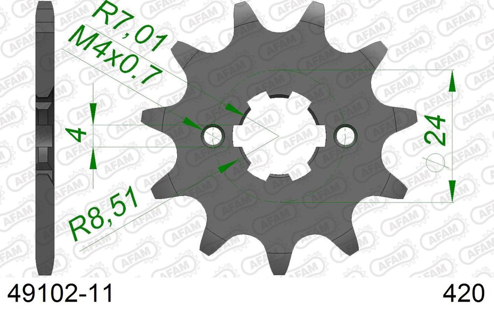 Zębatka przednia 11 Aprilia RS/RX 50 ŁAŃC. 420 AFAM | 49102-11