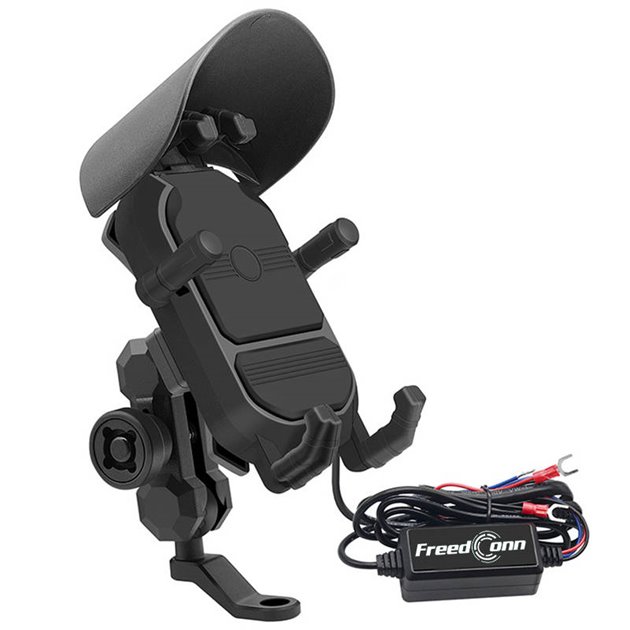 Motocyklowy uchwyt  z ładowaniem bezprzewodowym na telefon FreedConn
