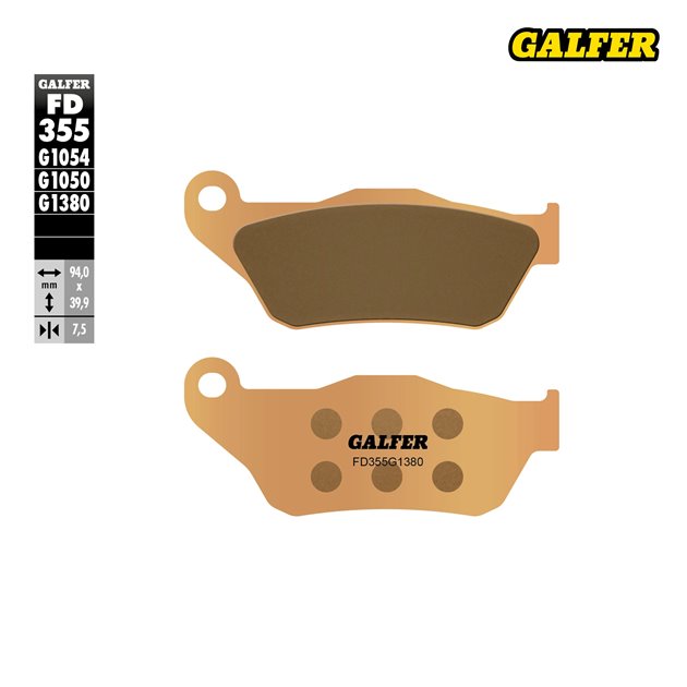 GALFER KLOCKI HAMULCOWE KH430 SPIEK METALICZNY (ZŁOTE) SKUTER
