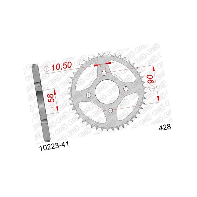 Zębatka tylna 41 Honda CG 125, CM 125, CB 125T, Daelim VC 125 ŁAŃC. 428 AFAM | 10223-41