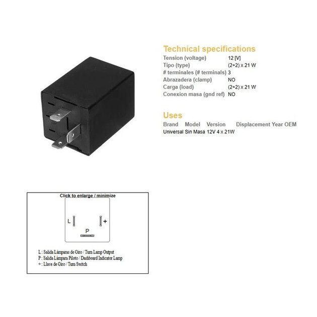 DZE PRZERYWACZ KIERUNKOWSKAZÓW UNIWERSALNY (12V 4x21W) | 816-01