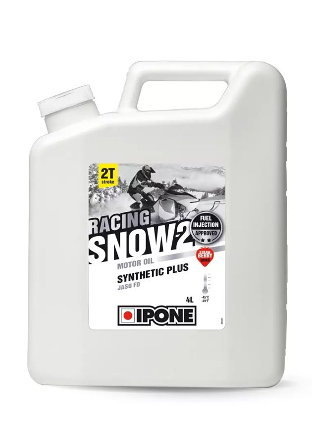 Olej silnikowy Ipone Snow Racing 2T do skuterów śnieżnych półsyntetyczny 4 l zapach truskawkowy -45ST.C | 800174