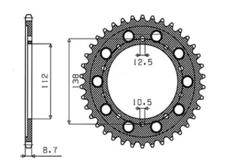 Zębatka tylna Honda CBR 600F, CBF 1000 43 zęby, ŁAŃC. 530 Sunstar | SUN1-5485-43