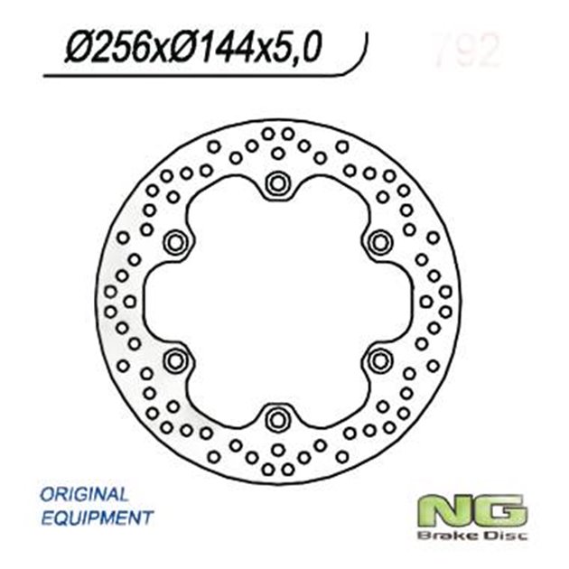 Tarcza hamulcowa (tył) HONDA XL 1000V 03-11, CBR 1100XX 97-04, X11 00-03, VFR 750F 86-89 (256X144X5 MM) (6X10,5 MM) NG