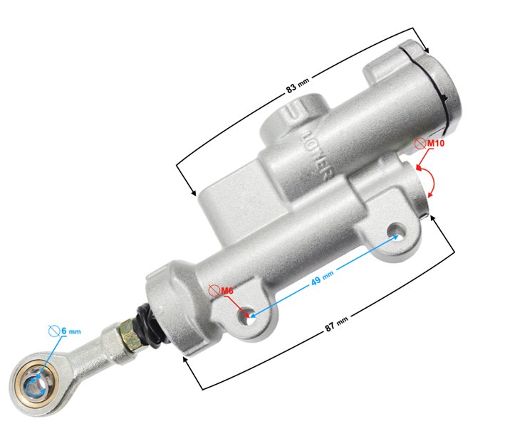 Pompa hamulcowa tył Barton MZK 250cc Cross DB250