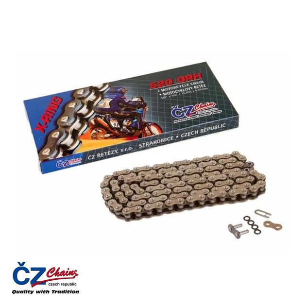 CZ ŁAŃCUCH NAPĘDOWY 520 ORH (108 OGNIW) ACTIVE RING (X-RING) STREET DO 750 CCM (35,8 KN) + ZAPINKA | CZ520ORH108