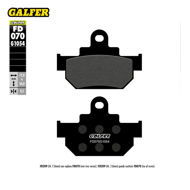 GALFER KLOCKI HAMULCOWE KH106/2 PÓŁMETALICZNE (GRUBOŚĆ 9,5MM)