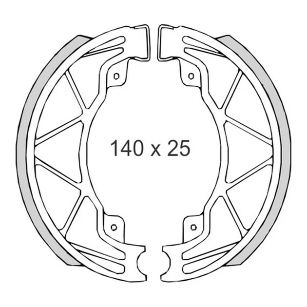 Szczęki hamulcowe Derbi 25/50/125/150, Piaggio 50/125/180, Vespa 50/125 140x25mm BRENTA | BR0300
