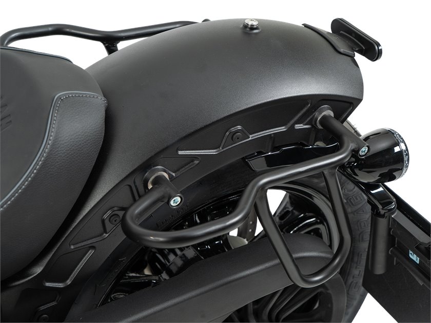 Zestaw: Stelaż pod sakwy Cutout czarny, sakwy Rugged brązowe Indian Scout Sixty Bobber Hepco & Becker | 6277694 00 08