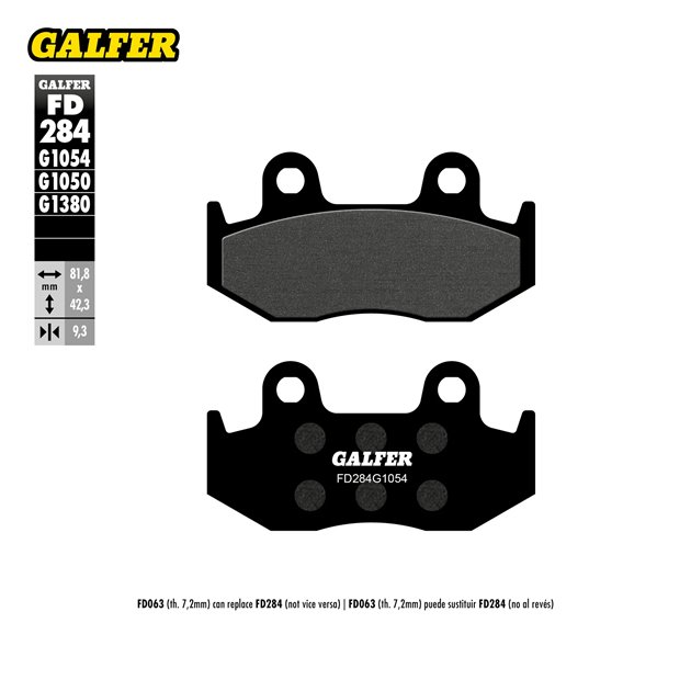 GALFER KLOCKI HAMULCOWE KH323 PÓŁMETALICZNE (GRUBOŚĆ 9,2 MM)