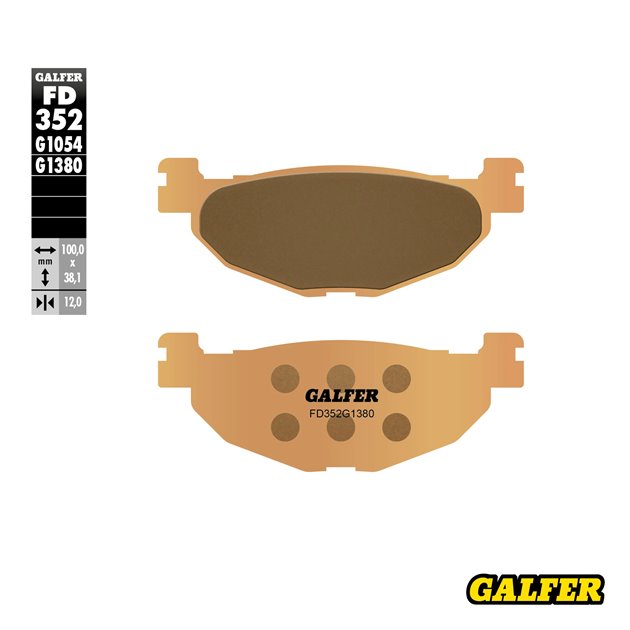 GALFER KLOCKI HAMULCOWE KH408 SPIEK METALICZNY (ZŁOTE) SKUTER