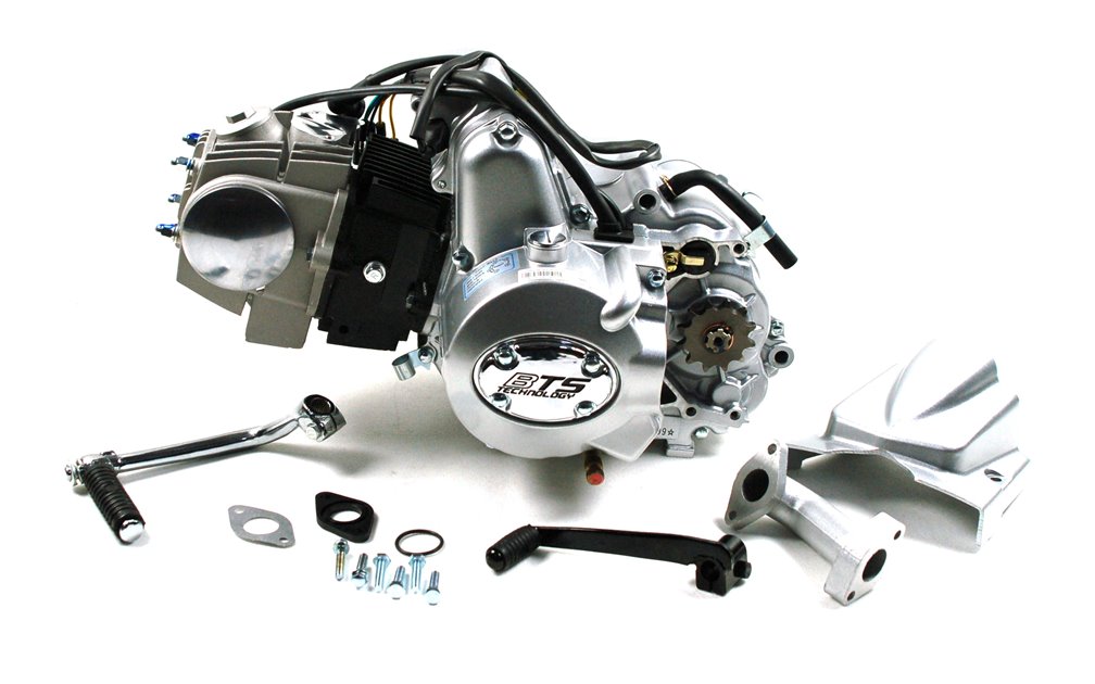 Silnik BTS poziomy 152FMH, CROSS 110cc 4T, 4-biegowy manual, srebrny