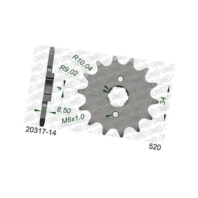 Zębatka przednia 2046 14 Honda CA 125, CB/CBX/CM/CMX 250 Łańcuch 520 AFAM | 20317-14