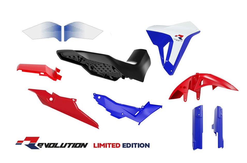 Komplet plastików z siedzeniem Revolution Honda XL 750 TRANSALP Biały/czarny / czerwony Racetech | KITALP-HRC-024
